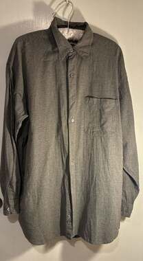 Perry Ellis Men's Gray Striped Long-Sleeve Button-Front Shirt